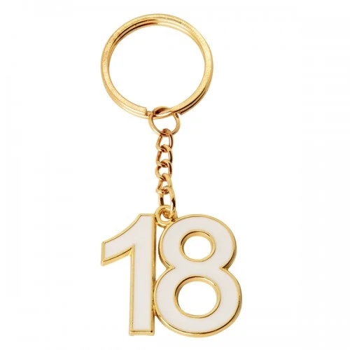 PORTACHIAVI 18° COMPLEANNO BIANCO CM.3,5 