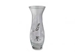 Vaso lungo in cristallo con calle e fedi nozze d'argento bomboniere - Memory 2016