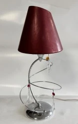 Lume in metallo con pendoli in cristallo 
