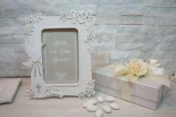 Cornice cresima fiori con strass