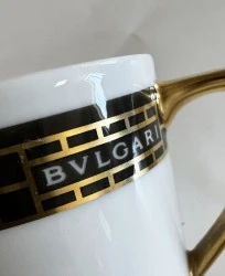 TAZZINA IN PORCELLANA DA COLLEZIONE BULGARI HOME DECORO QUADRI NERI
