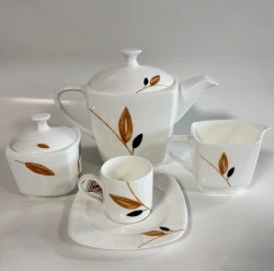 SERVIZIO CAFFE' PORCELLANA - BONE CHINA DECORATO A MANO