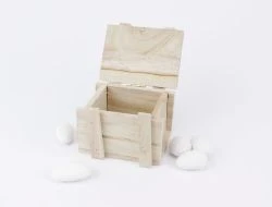 Cassa baule legno naturale colorato porta confetti