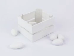 Cassetta legno colorato porta confetti bianco
