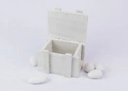 Bauletto legno colorato porta confetti bianco