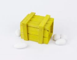 Baule legno colorato porta confetti giallo