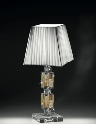 LAMPADA IN CRISTALLO DECORI DORATI - RANOLDI