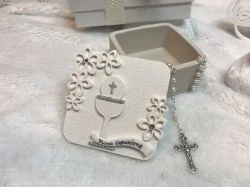 Scatolina portaconfetti con rosario