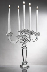 CANDELABRO 5 FIAMME IN CRISTALLO - RANOLDI 