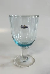 SET 6 BICCHIERI IN VETRO A GAMBO ALTO COLORE TURCHESE