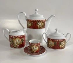 SERVIZIO DA CAFFE' IN PORCELLANA DECORATA ROSENTHAL RENAISSANCE AMBRA