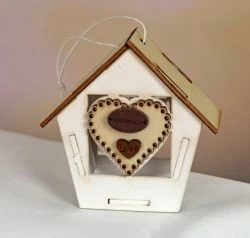 OFFERTA - Casetta in legno con cuore portaconfetti