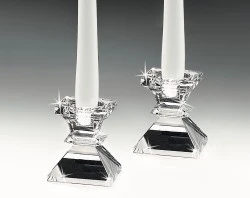 COPPIA CANDELABRI IN CRISTALLO - BOMBONIERE RANOLDI