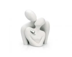 Scultura di innamorati con cuore in argento - Bongelli