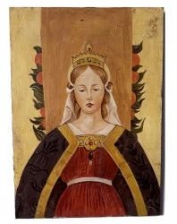Madonna Olio su tavola decorazione manuale