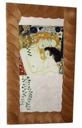 Riproduzione La tela della madre e del bambino di Gustav Klimt pittura a spatola