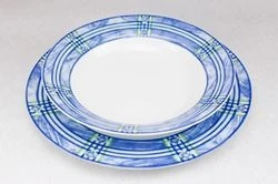 Servizio di piatti con bordi blu - 53pz