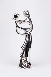 Scultura innamorati in argento