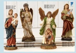 ANGELO CUSTODE CON BAMBINI 21.5 CM. RESINA