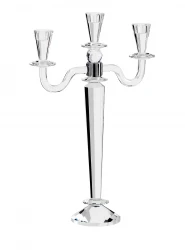 CANDELABRO CRISTALLO 3 FIAMME H.CM.52