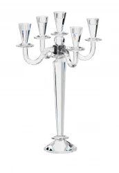 CANDELABRO CRISTALLO 5 FIAMME H.CM.52