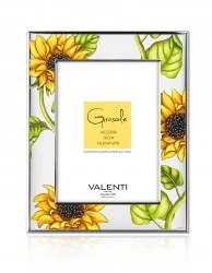 cornice portafoto con girasoli retro bianco – 18×24 Cm