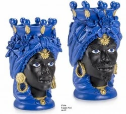 COPPIA TESTE MORO BLU/ORO