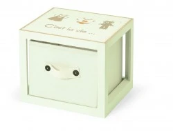 CUBO LEGNO CON CASSETTO