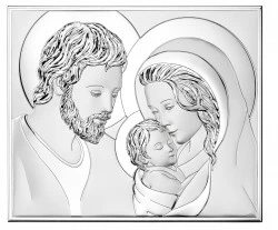 pannello sacro “Sacra Famiglia” retro legno – 18×24 Cm
