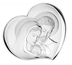 pannello sacro “Sacra Famiglia” retro legno – 9×13 cm